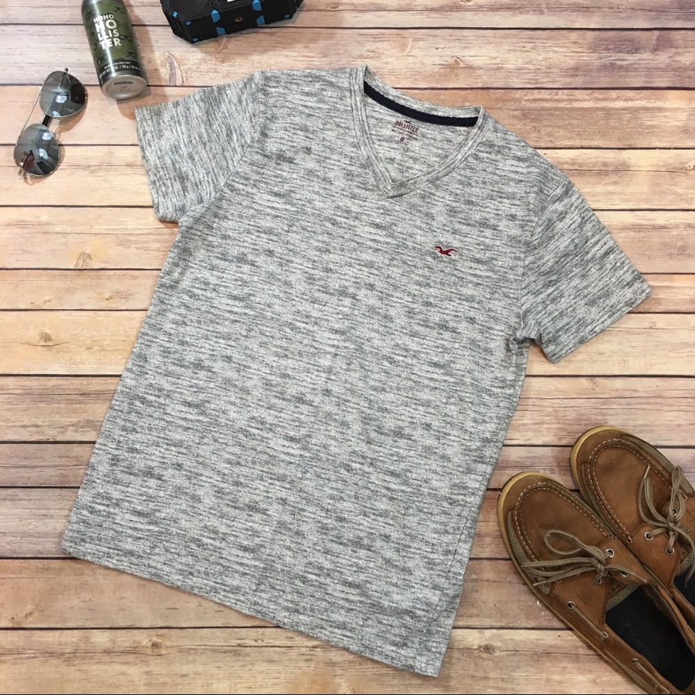Sz XS Hollister Mens Must Have V-Neck Gray T-Shirt